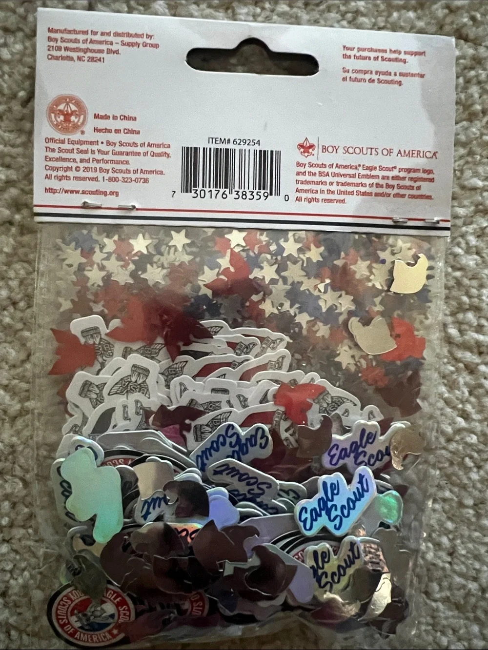 Scouting Red, White & Blue Star Confetti -